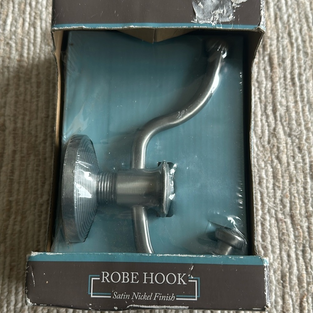 Robe hook, satin nickel, finish brand new